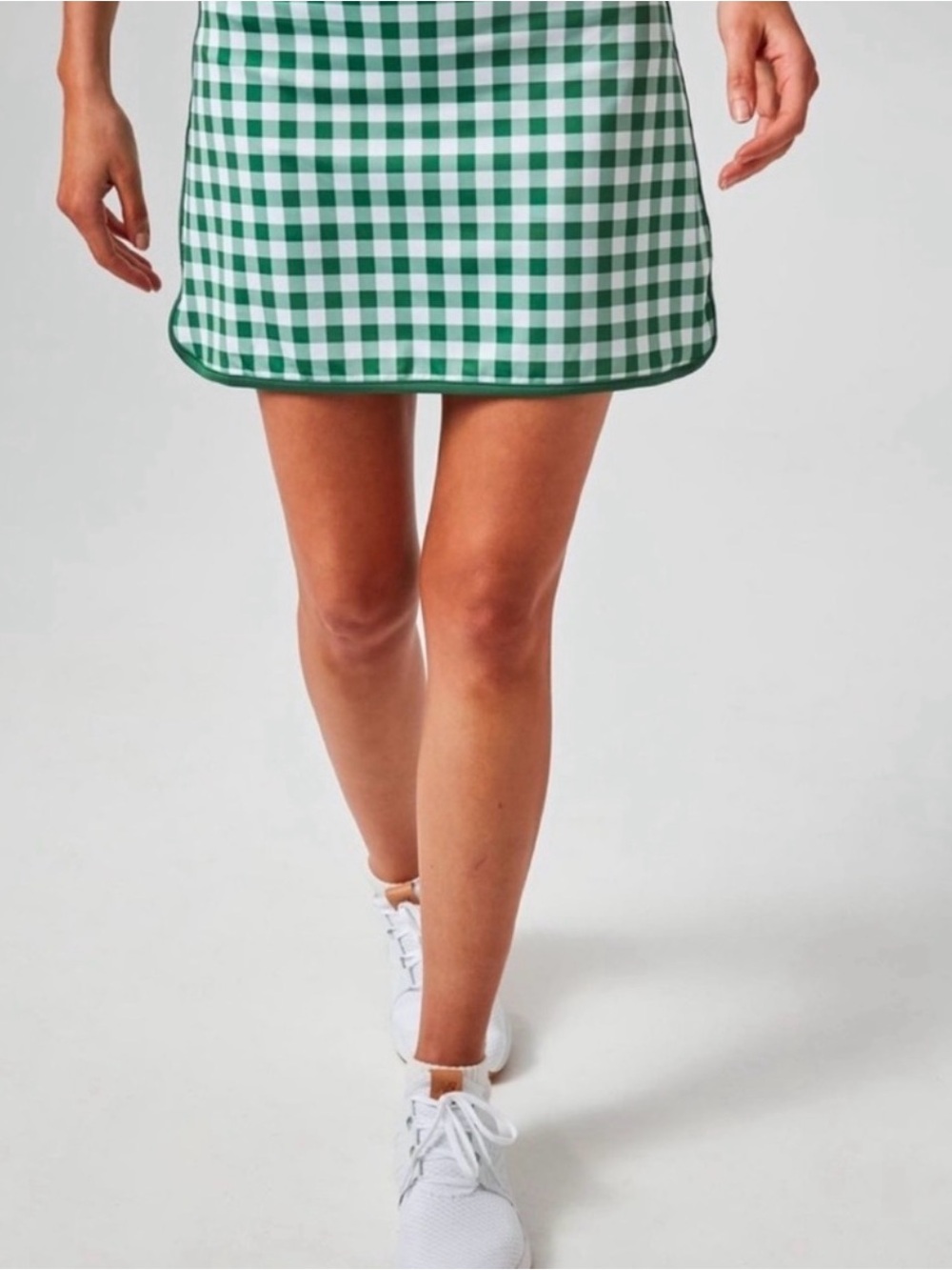 J. Crew Green and White Gingham Mini Skirt with built in shorts